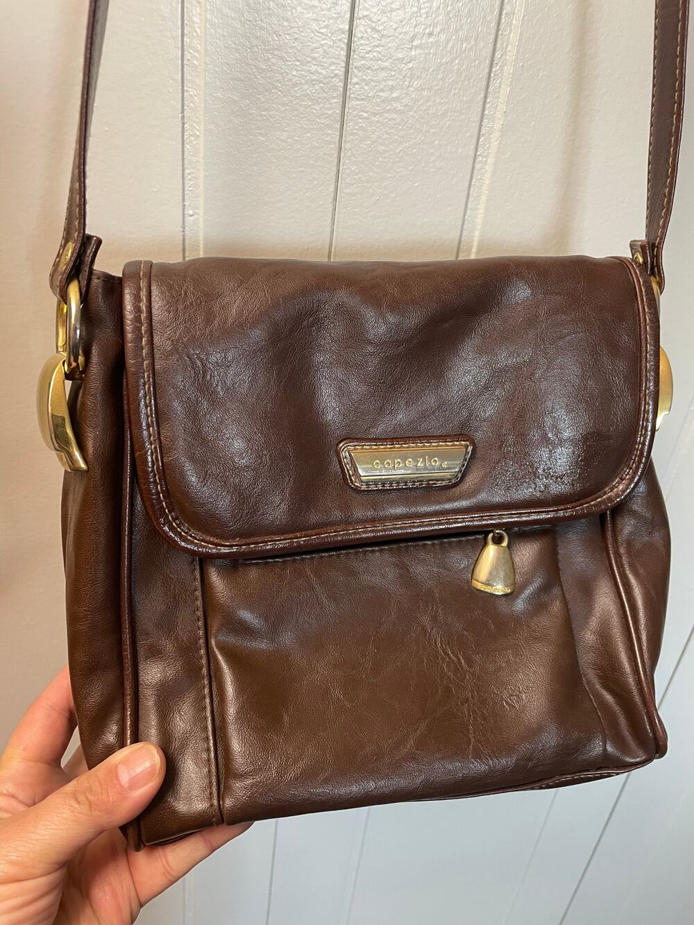 Vintage Capezio Genuine Leather Brown purse/crossbody bag